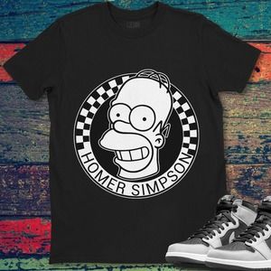 Homer Simpson Portrait Checkerboard Circle T-shirt Unisex T-Shirt For Men Women
